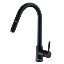 YL3025-1 Black plated hot cold water sink mixer tap single hole flexible pull out kitchen faucet